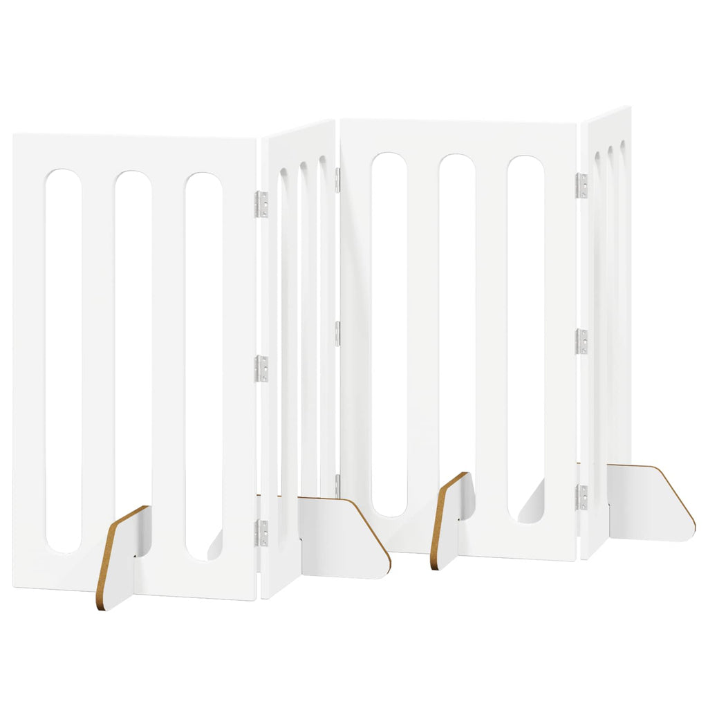 vidaXL Składany kojec dla zwierząt 4 pcs Biały 201 x 38 x 90 cm