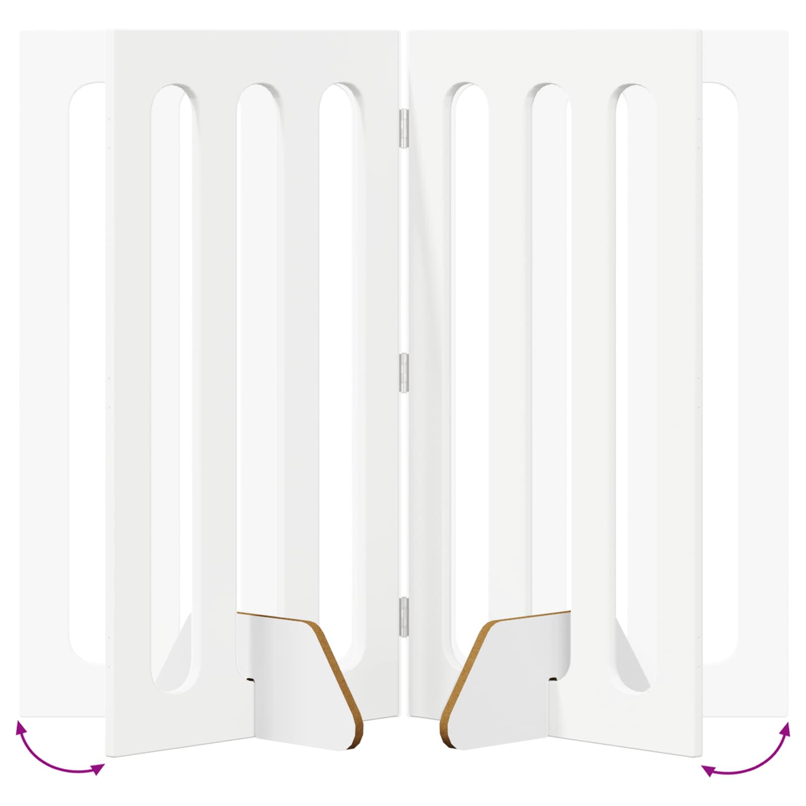 vidaXL Składany kojec dla zwierząt 4 pcs Biały 201 x 38 x 90 cm