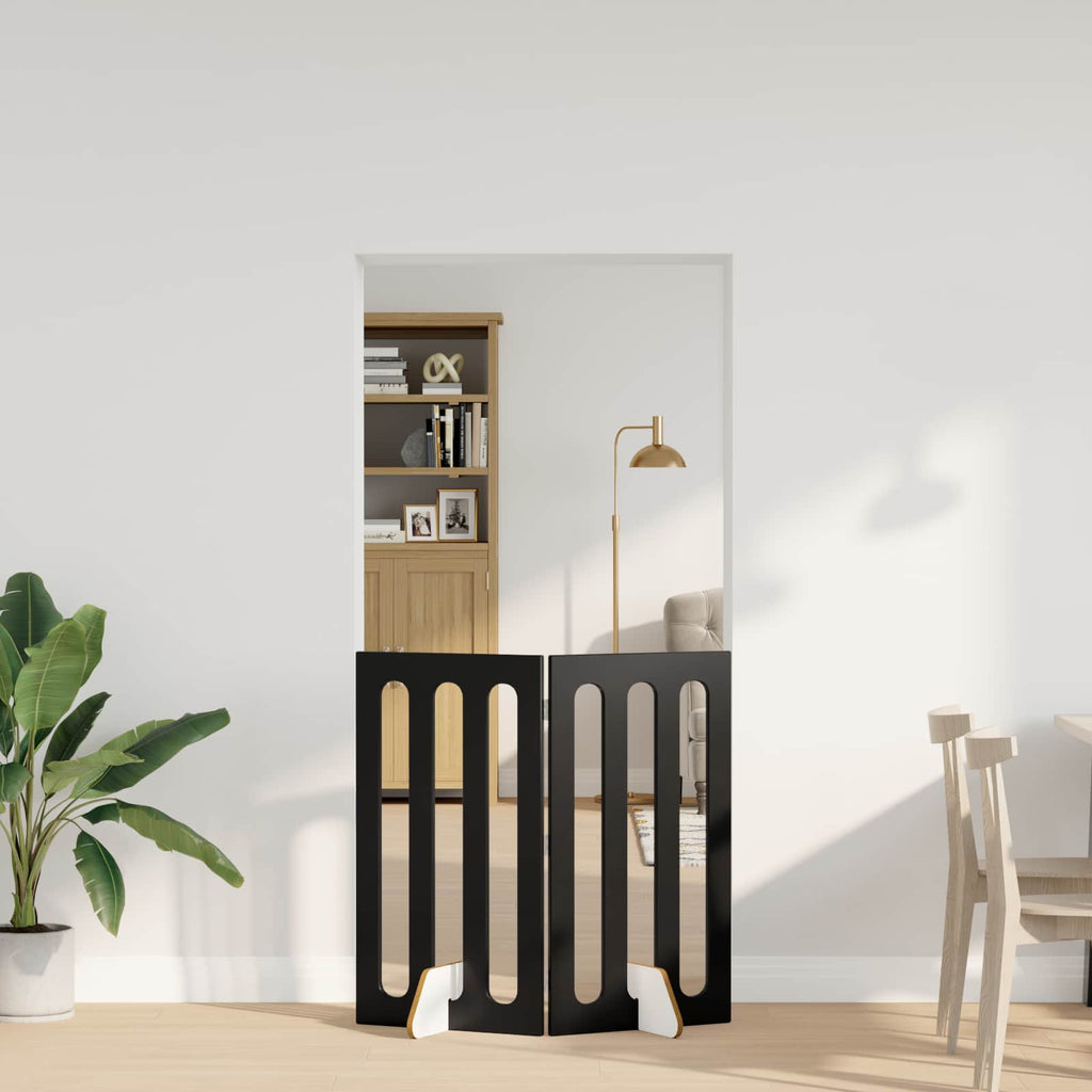 vidaXL Składany kojec dla zwierząt 2 pcs Czarny Dąb 100,5 x 38 x 90 cm