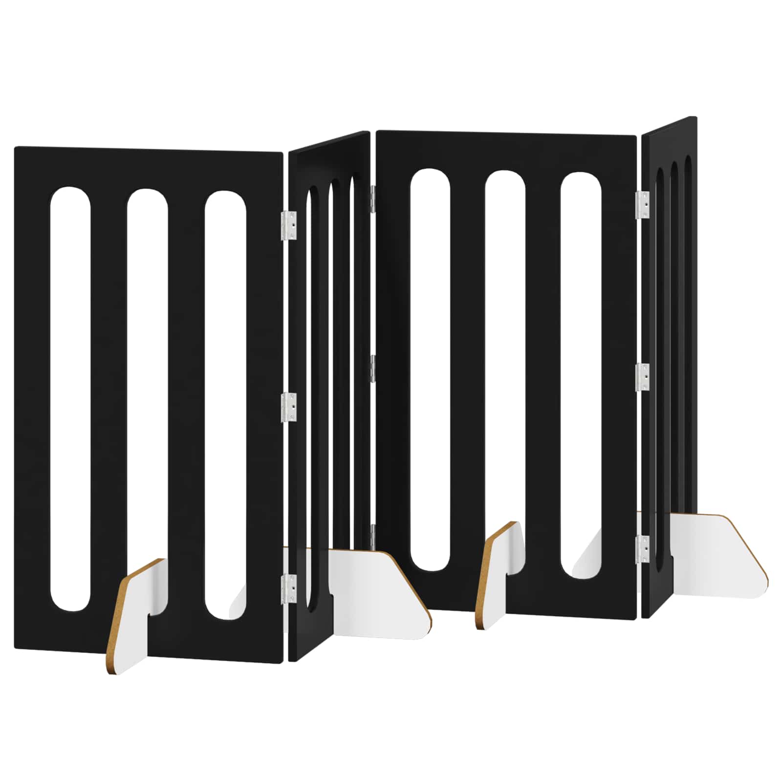vidaXL Składany kojec dla zwierząt 4 pcs Czarny Dąb 201 x 38 x 90 cm