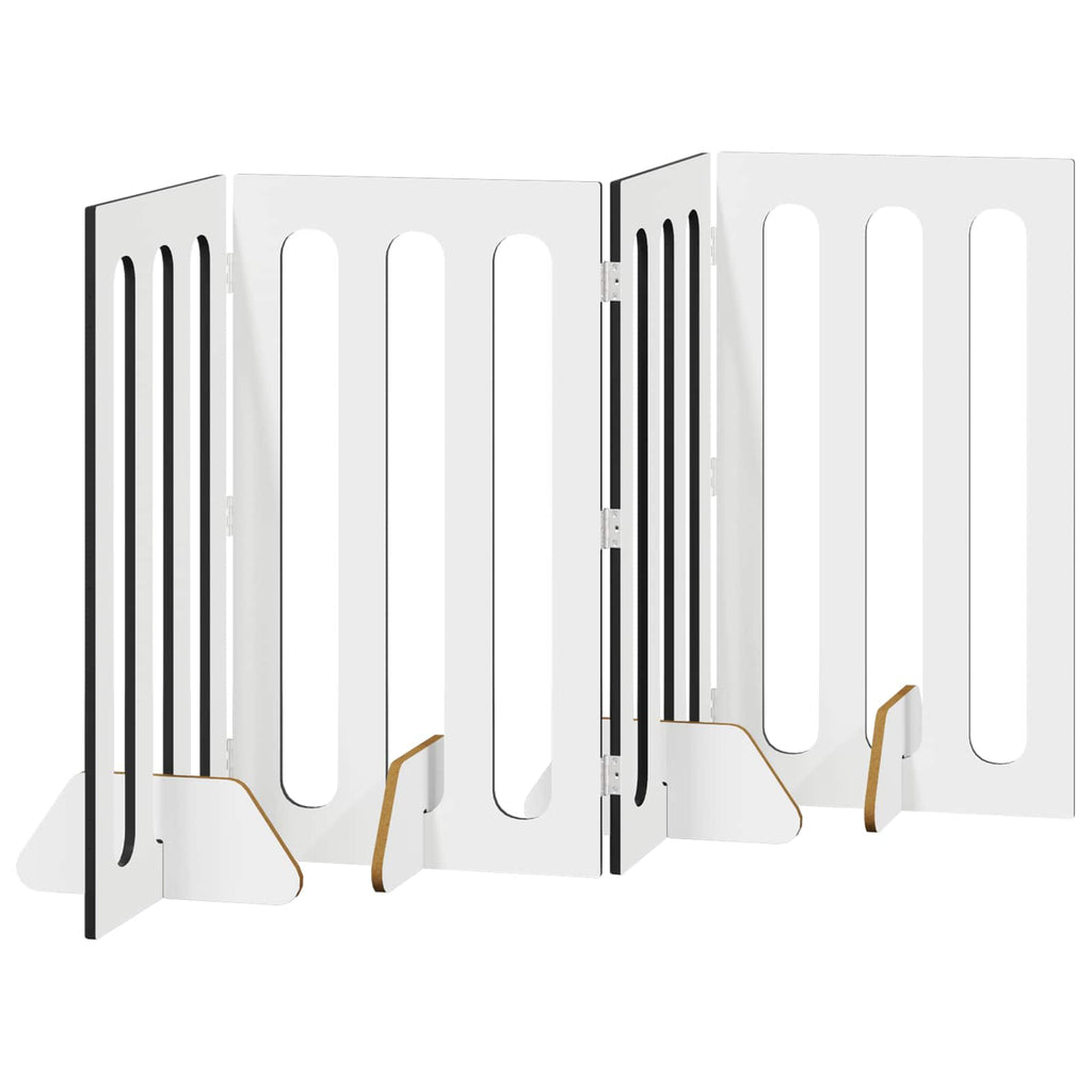 vidaXL Składany kojec dla zwierząt 4 pcs Czarny Dąb 201 x 38 x 90 cm
