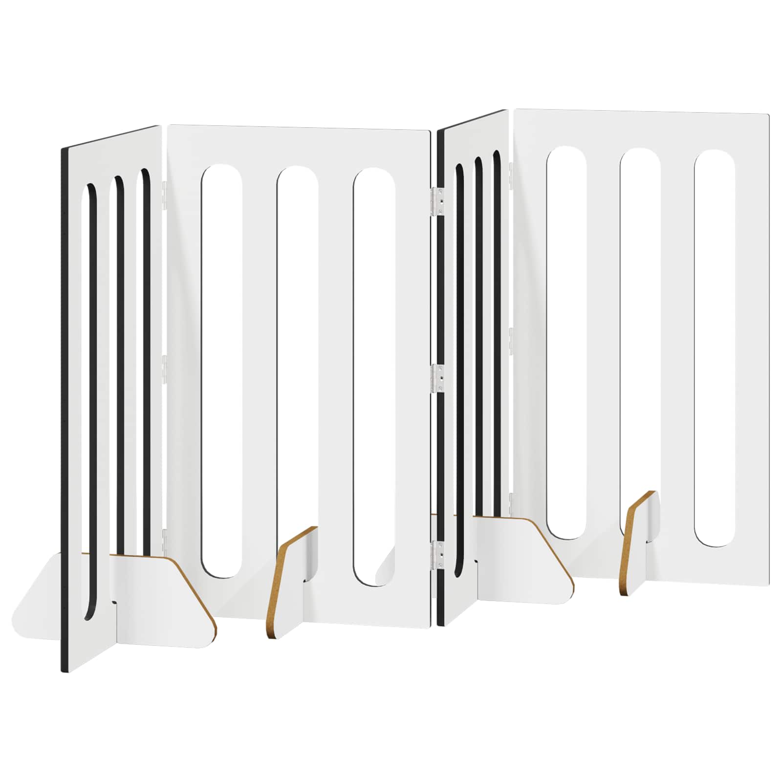 vidaXL Składany kojec dla zwierząt 4 pcs Czarny Dąb 201 x 38 x 90 cm