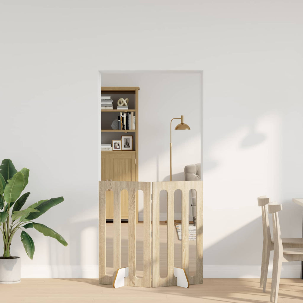 vidaXL Składany kojec dla zwierząt 2 pcs Dąb Sonoma 100,5 x 38 x 90 cm