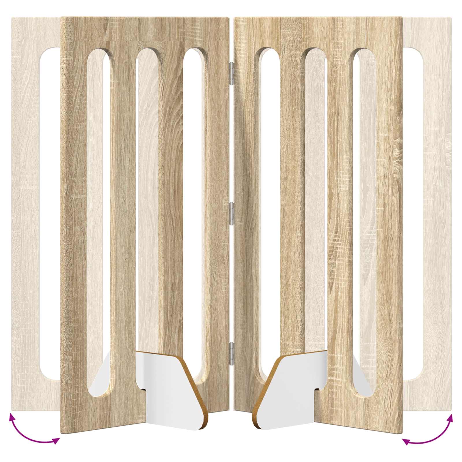 vidaXL Składany kojec dla zwierząt 2 pcs Dąb Sonoma 100,5 x 38 x 90 cm