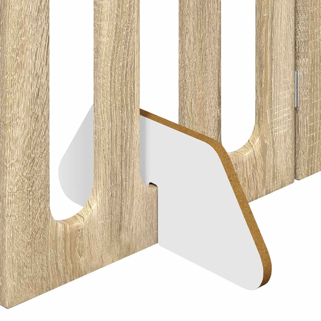 vidaXL Składany kojec dla zwierząt 4 pcs Dąb Sonoma 201 x 38 x 90 cm