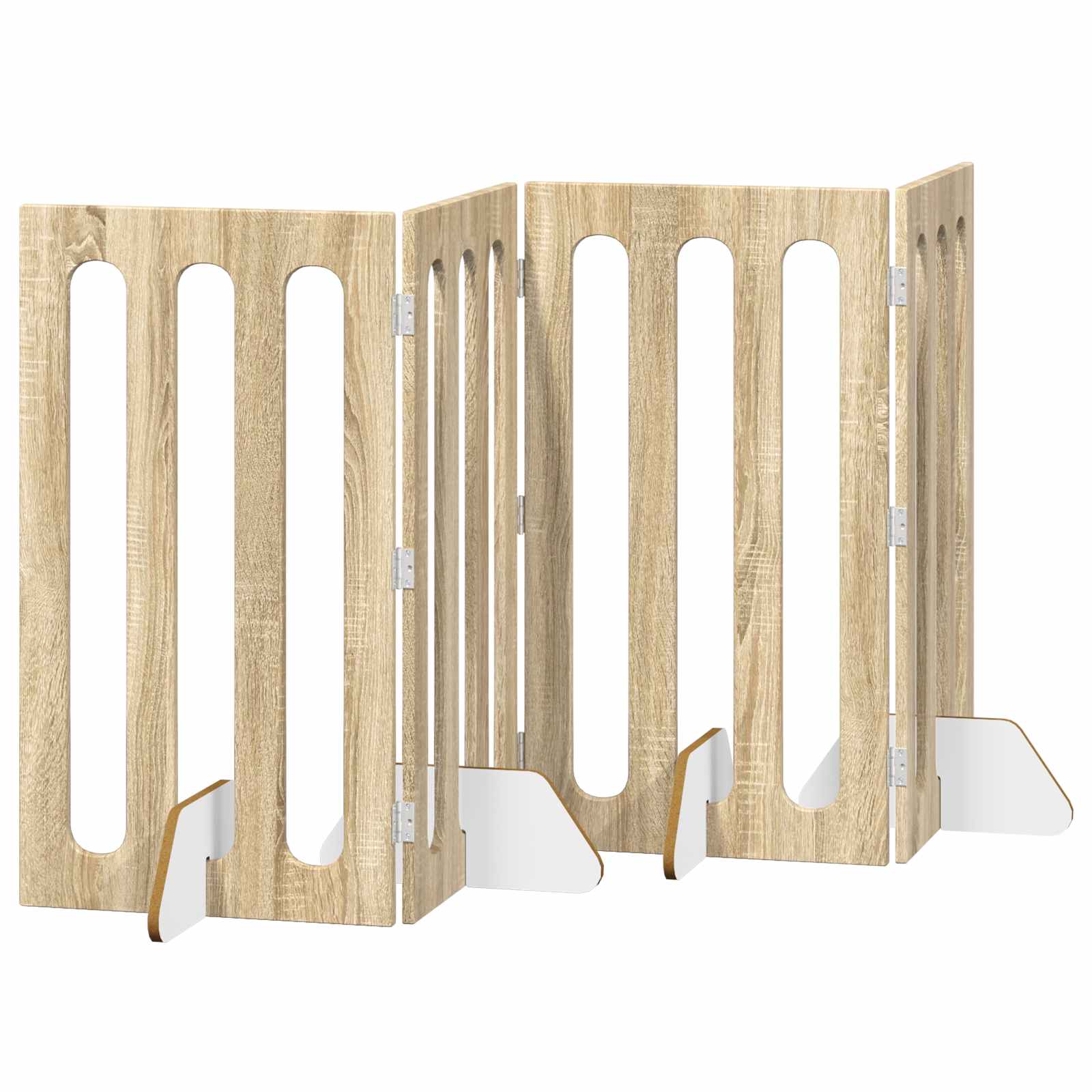 vidaXL Składany kojec dla zwierząt 4 pcs Dąb Sonoma 201 x 38 x 90 cm
