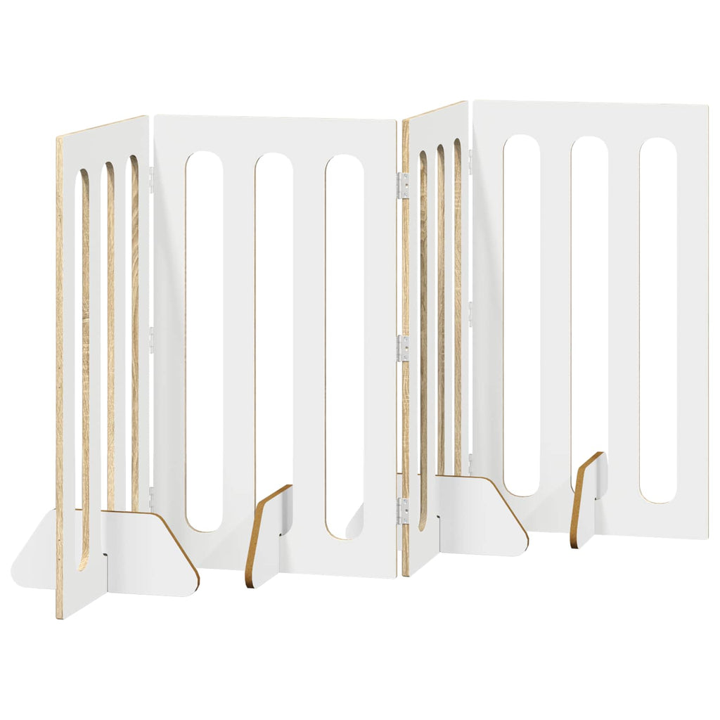 vidaXL Składany kojec dla zwierząt 4 pcs Dąb Sonoma 201 x 38 x 90 cm