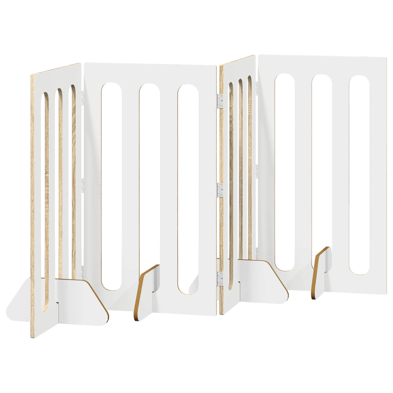 vidaXL Składany kojec dla zwierząt 4 pcs Dąb Sonoma 201 x 38 x 90 cm