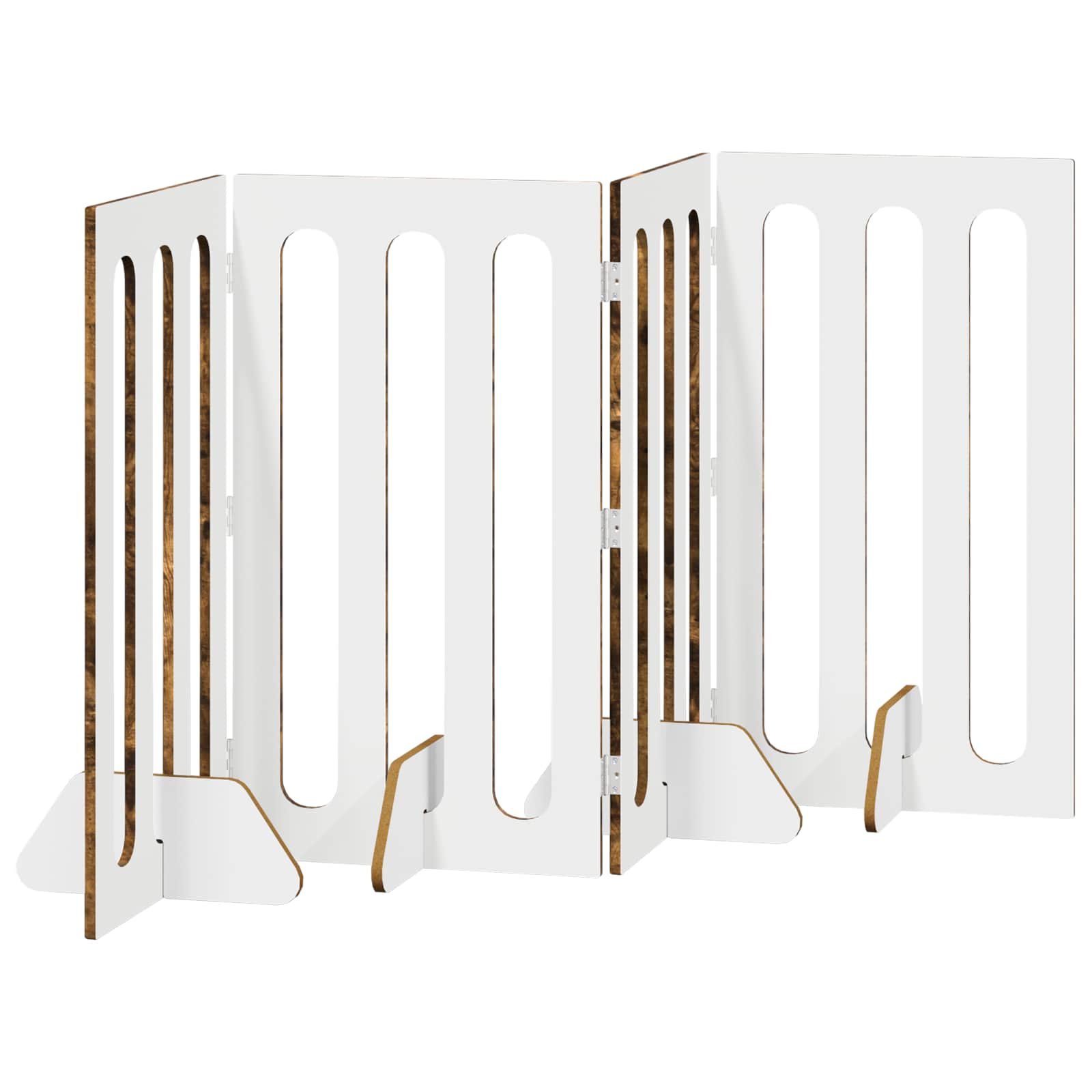 vidaXL Składany kojec dla zwierząt 4 pcs Dąb Wędzony 201 x 38 x 90 cm