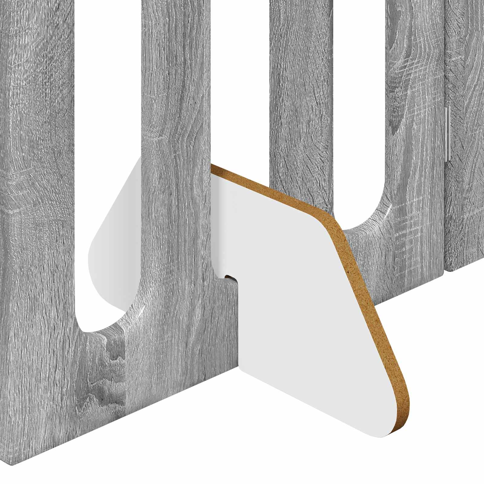vidaXL Składany kojec dla zwierząt 4 pcs Szary Sonoma 201 x 38 x 90 cm