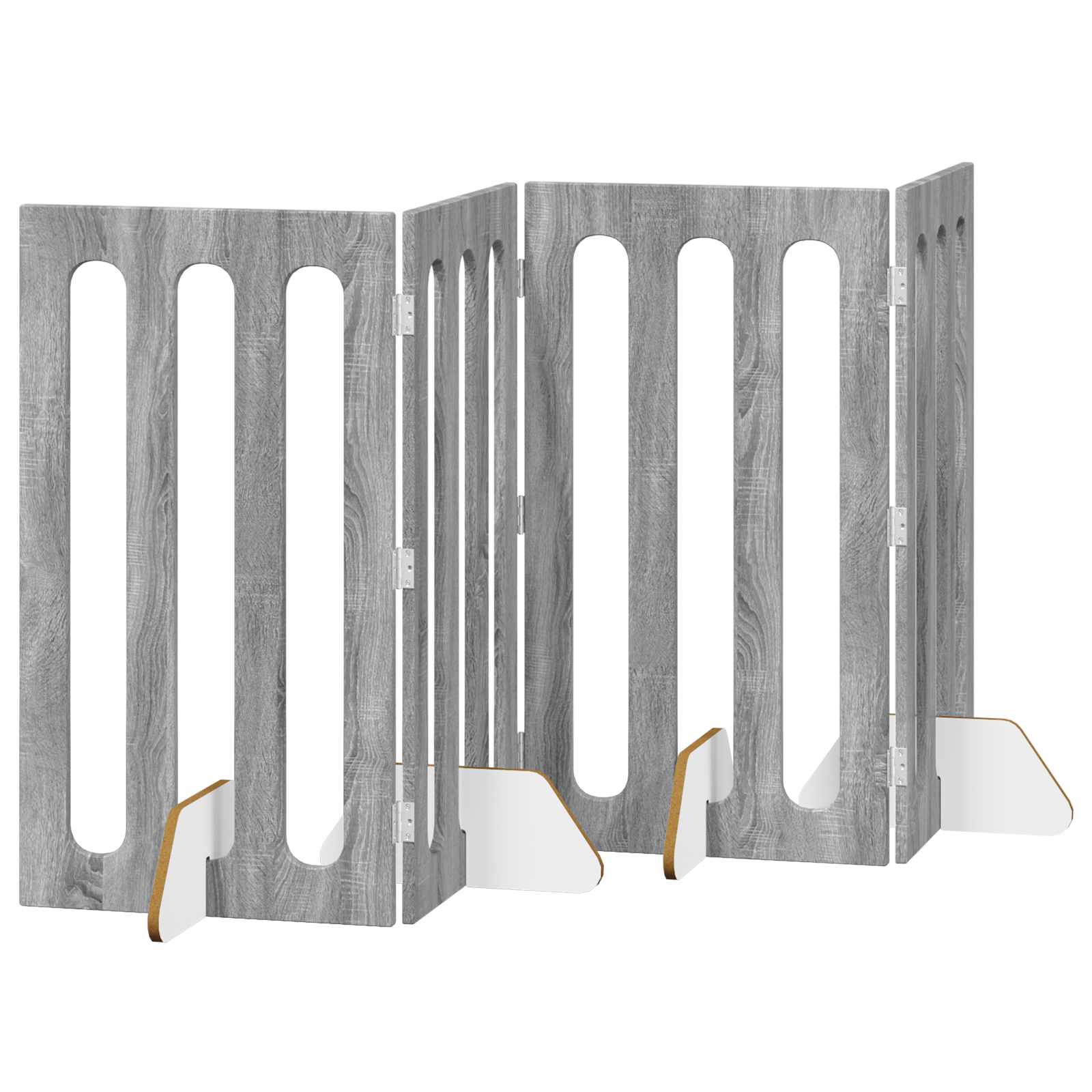 vidaXL Składany kojec dla zwierząt 4 pcs Szary Sonoma 201 x 38 x 90 cm