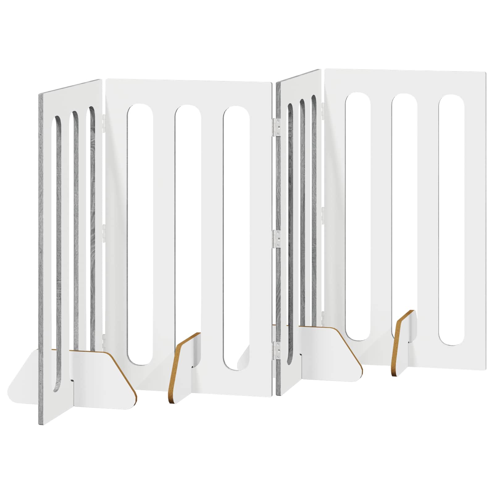 vidaXL Składany kojec dla zwierząt 4 pcs Szary Sonoma 201 x 38 x 90 cm