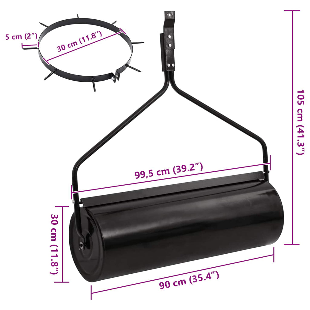 vidaXL Zielony wałek do trawnika z zaciskami aeratora Ø 30 x 90 cm