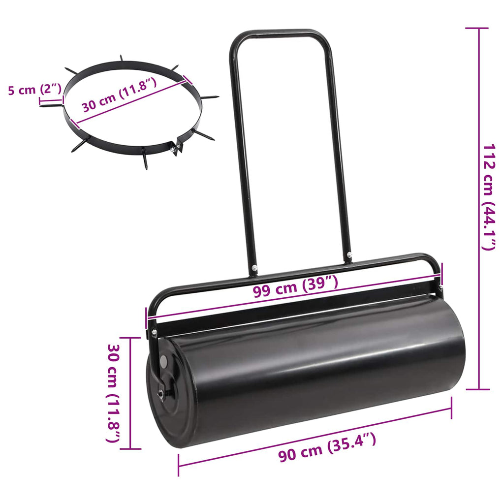 vidaXL Zielony wałek do trawnika z zaciskami aeratora Ø 30 x 90 cm