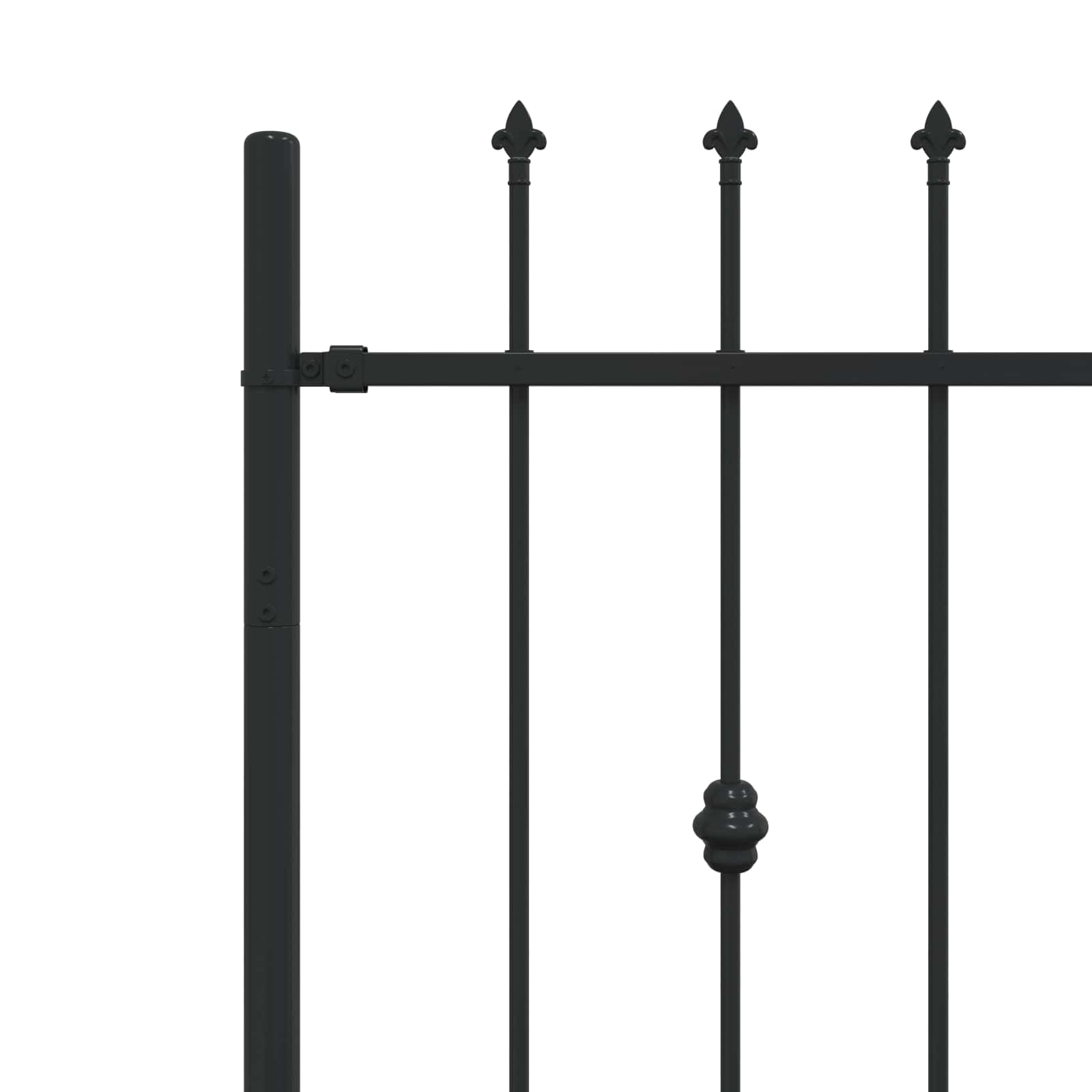 vidaXL Ogrodzenie z kolcami Asten Czarny 200 x 130 cm