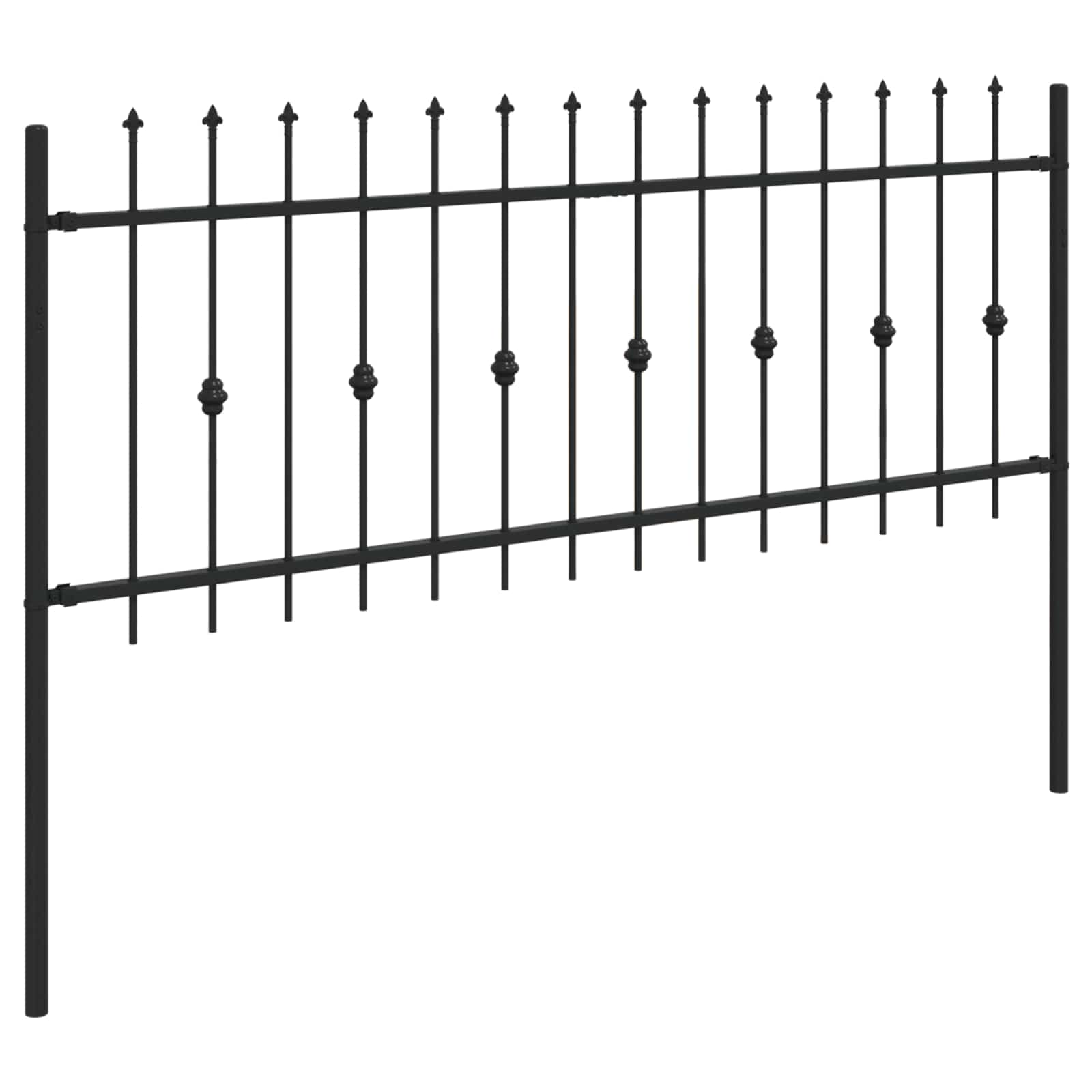 vidaXL Ogrodzenie z kolcami Asten Czarny 200 x 130 cm