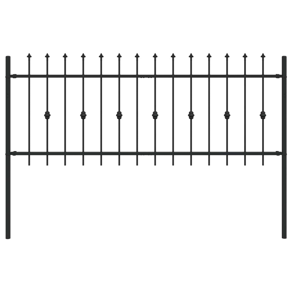 vidaXL Ogrodzenie z kolcami Asten Czarny 200 x 130 cm