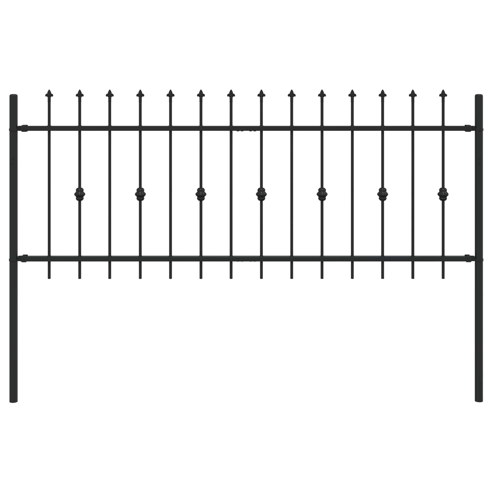 vidaXL Ogrodzenie z kolcami Asten Czarny 200 x 130 cm