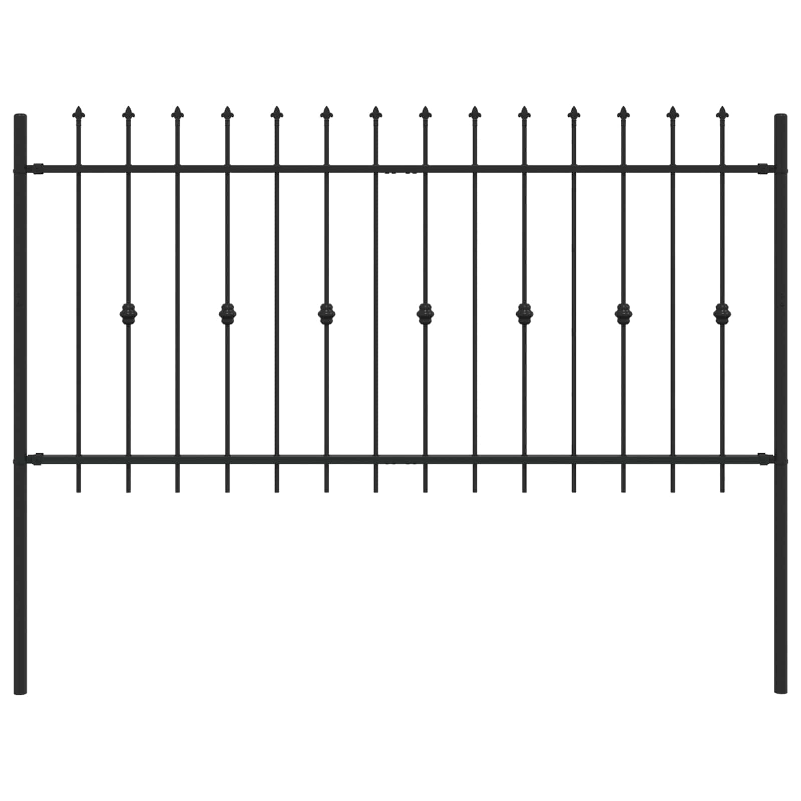 vidaXL Ogrodzenie z kolcami Asten Czarny 200 x 150 cm