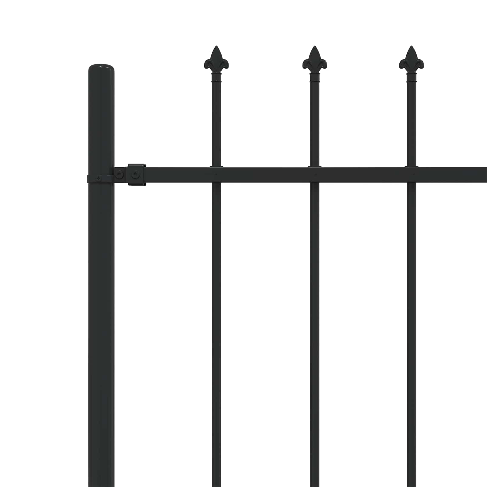 vidaXL Ogrodzenie z kolcami Asten Czarny 200 x 200 cm