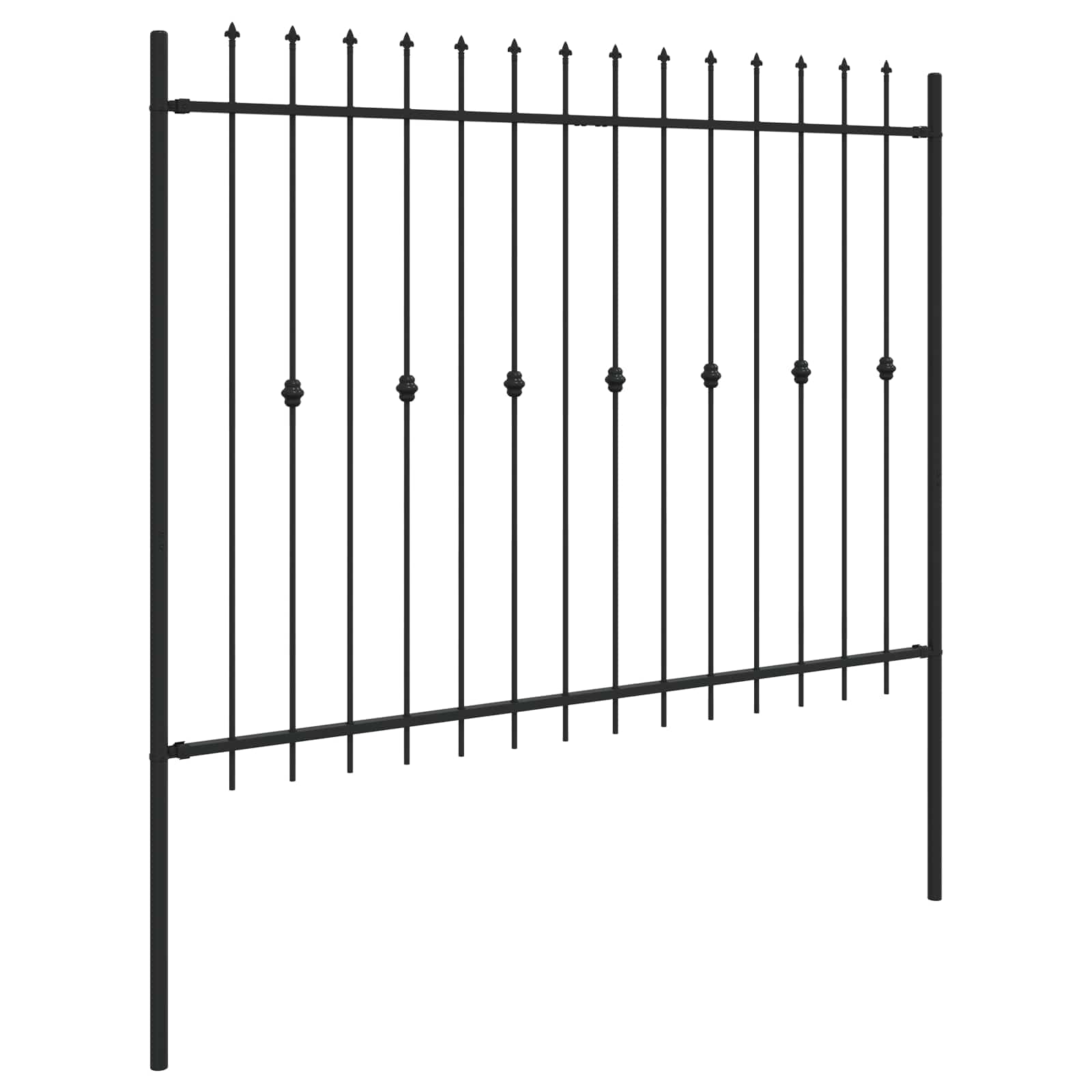vidaXL Ogrodzenie z kolcami Asten Czarny 200 x 200 cm