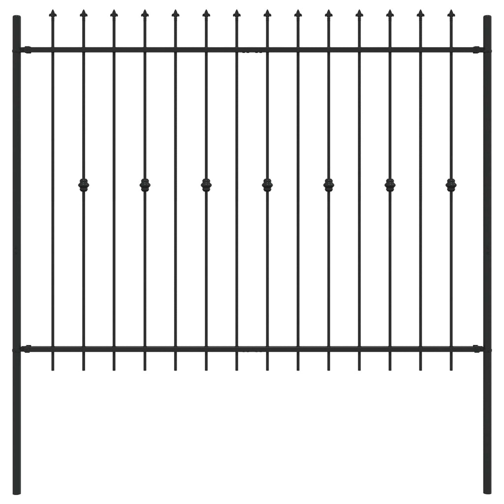 vidaXL Ogrodzenie z kolcami Asten Czarny 200 x 200 cm