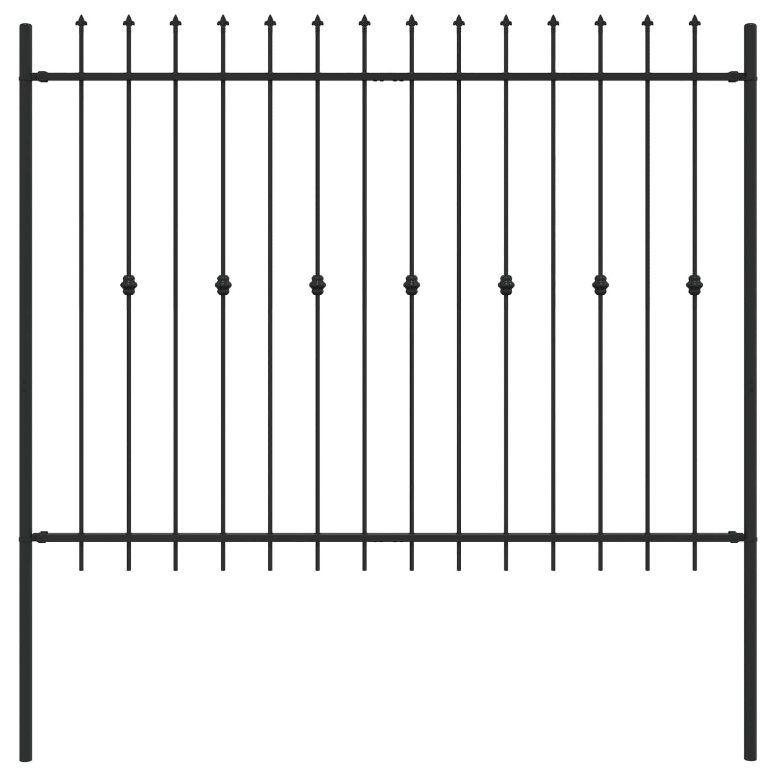 vidaXL Ogrodzenie z kolcami Asten Czarny 200 x 200 cm