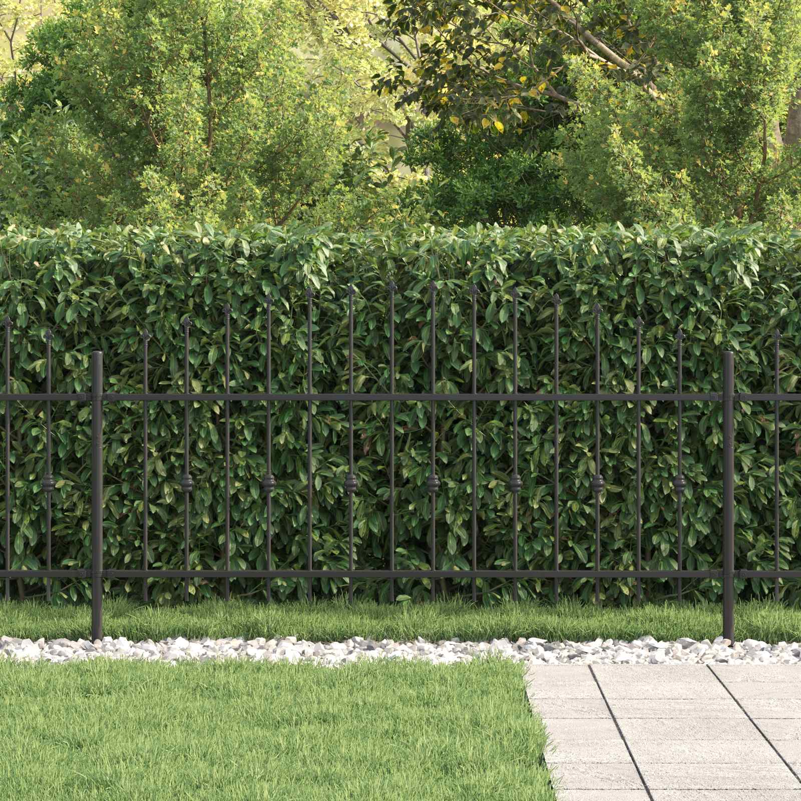 vidaXL Ogrodzenie z kolcami Asten Czarny 200 x 130 cm