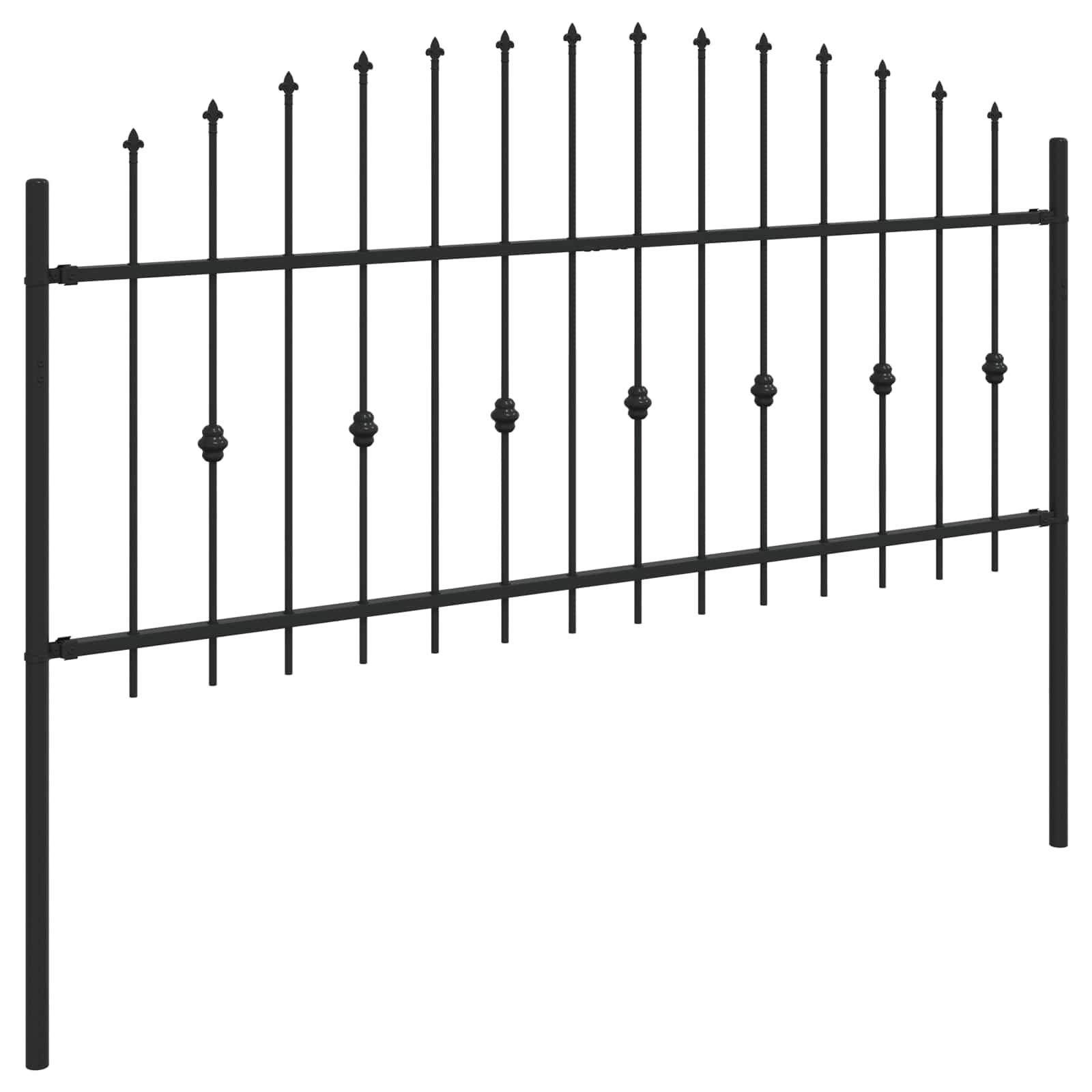 vidaXL Ogrodzenie z kolcami Asten Czarny 200 x 130 cm