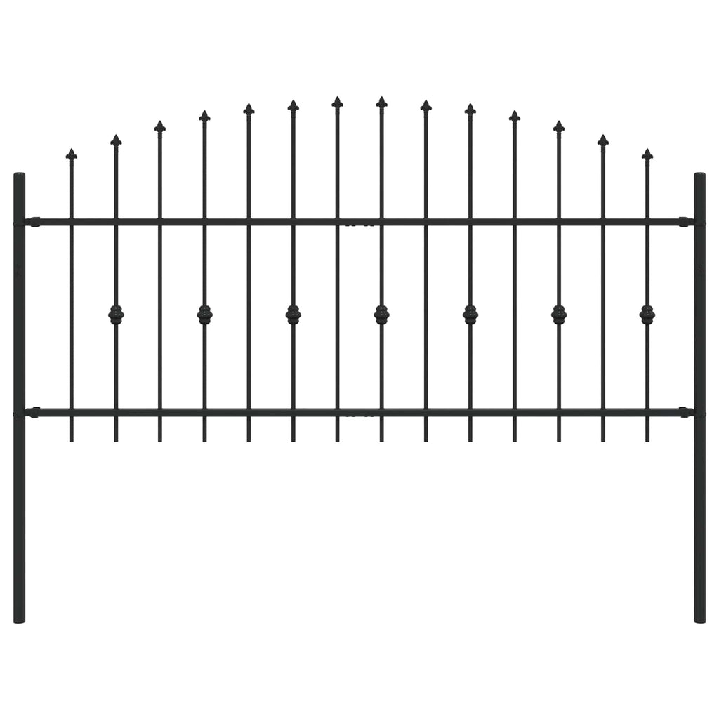 vidaXL Ogrodzenie z kolcami Asten Czarny 200 x 130 cm