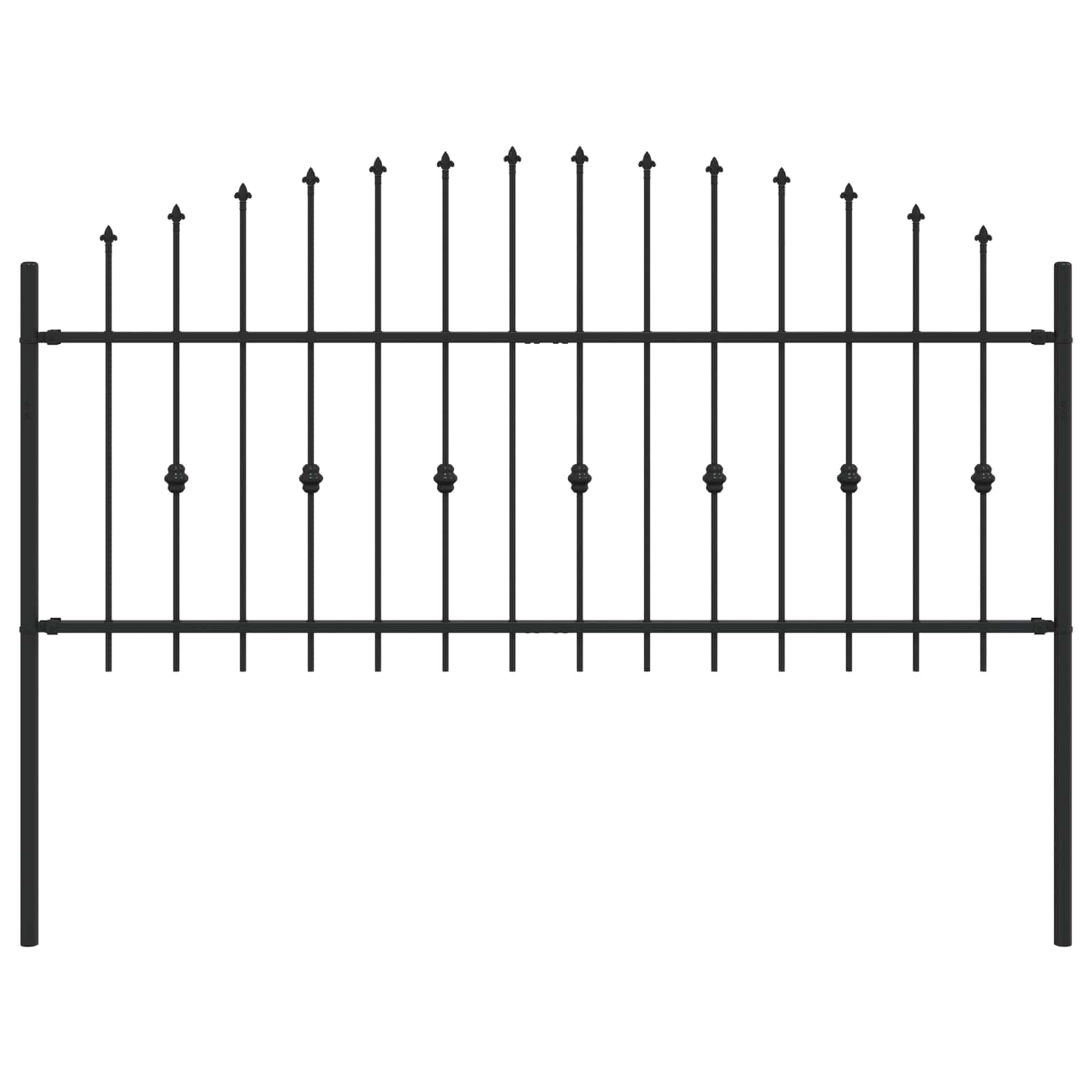 vidaXL Ogrodzenie z kolcami Asten Czarny 200 x 130 cm