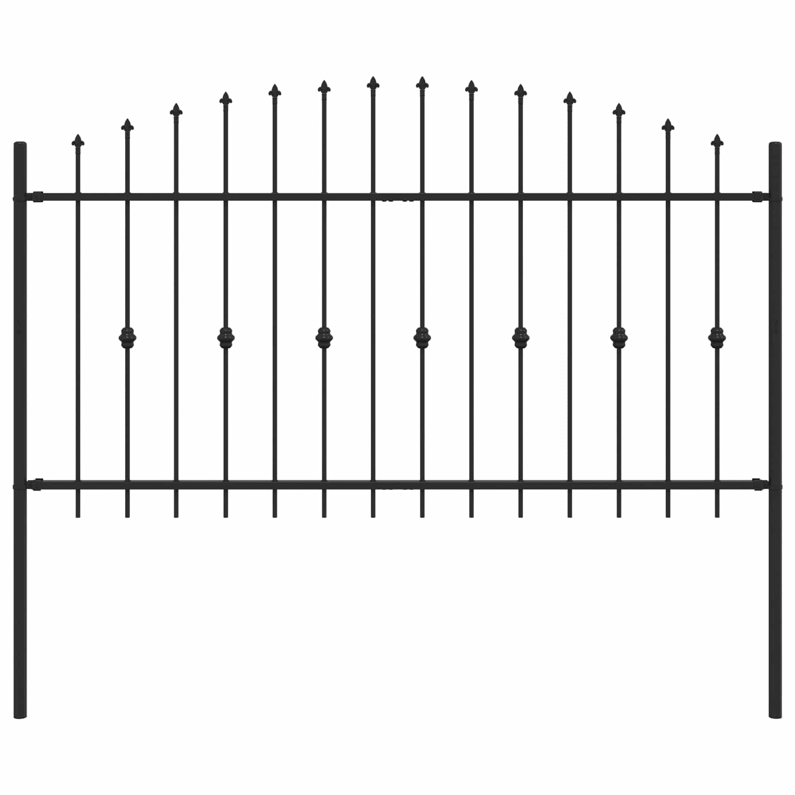 vidaXL Ogrodzenie z kolcami Asten Czarny 200 x 150 cm