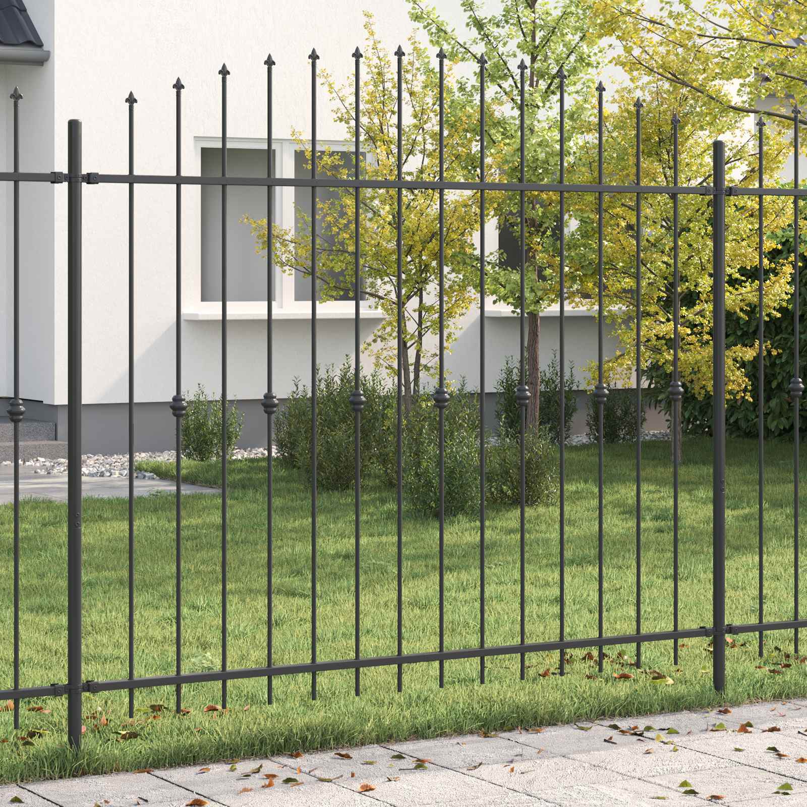 vidaXL Ogrodzenie z kolcami Asten Czarny 200 x 200 cm