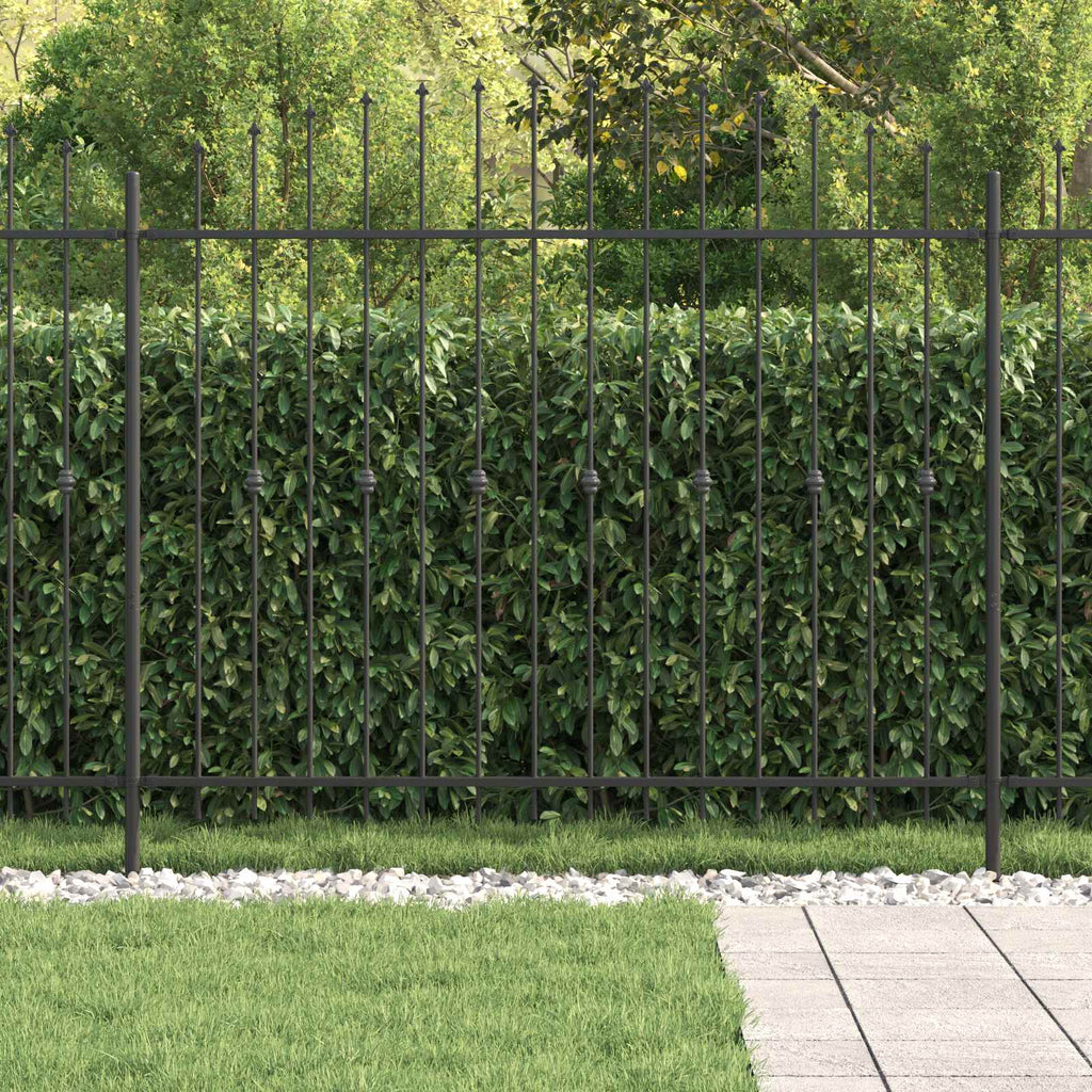 vidaXL Ogrodzenie z kolcami Asten Czarny 200 x 200 cm