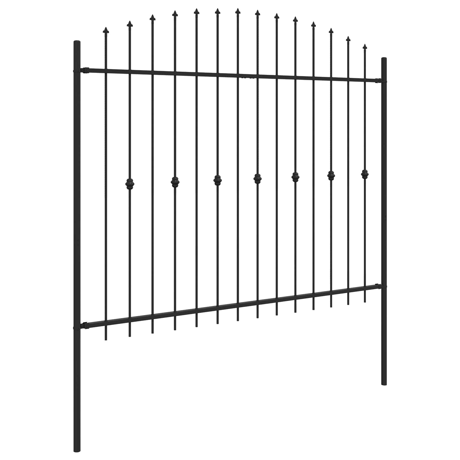 vidaXL Ogrodzenie z kolcami Asten Czarny 200 x 200 cm