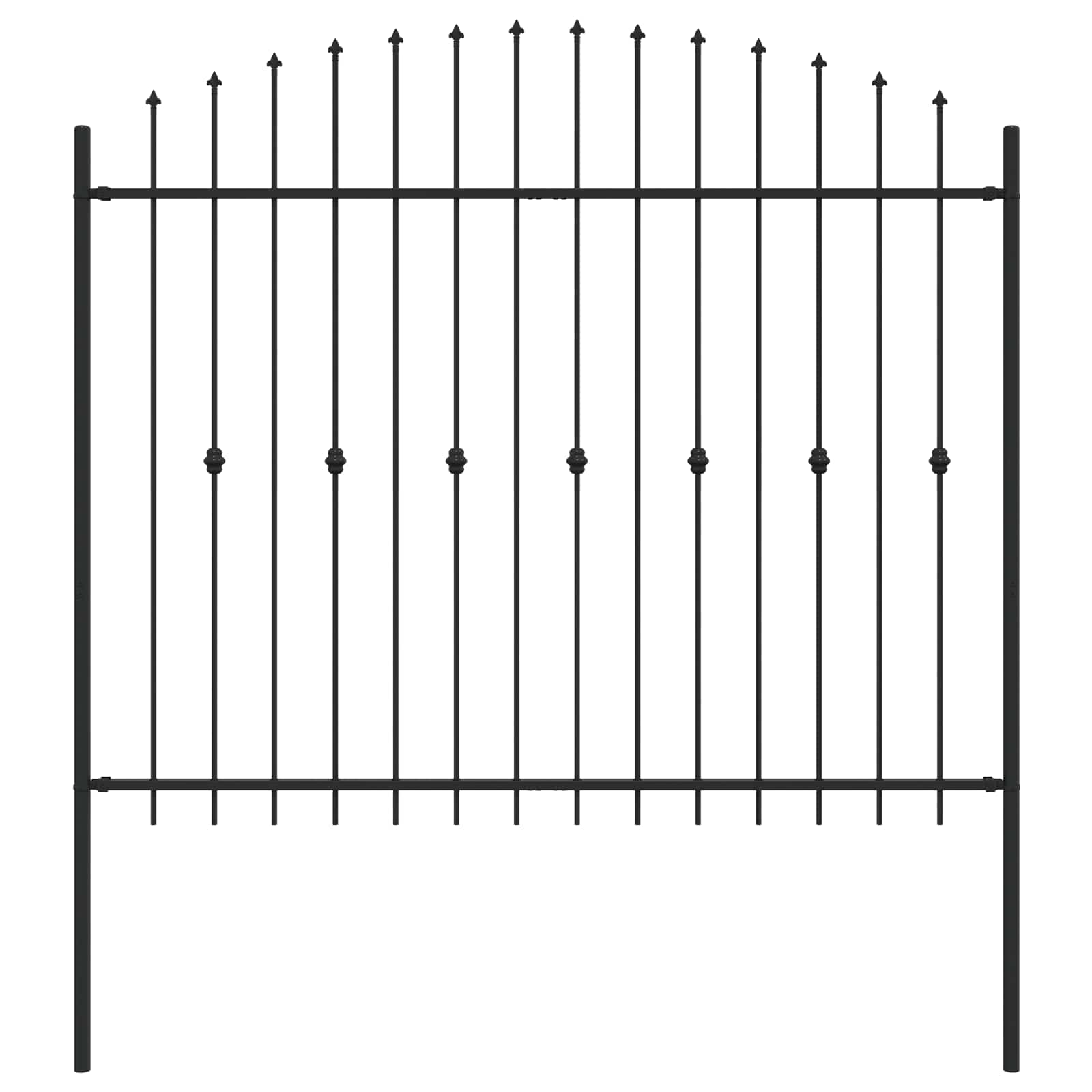 vidaXL Ogrodzenie z kolcami Asten Czarny 200 x 200 cm