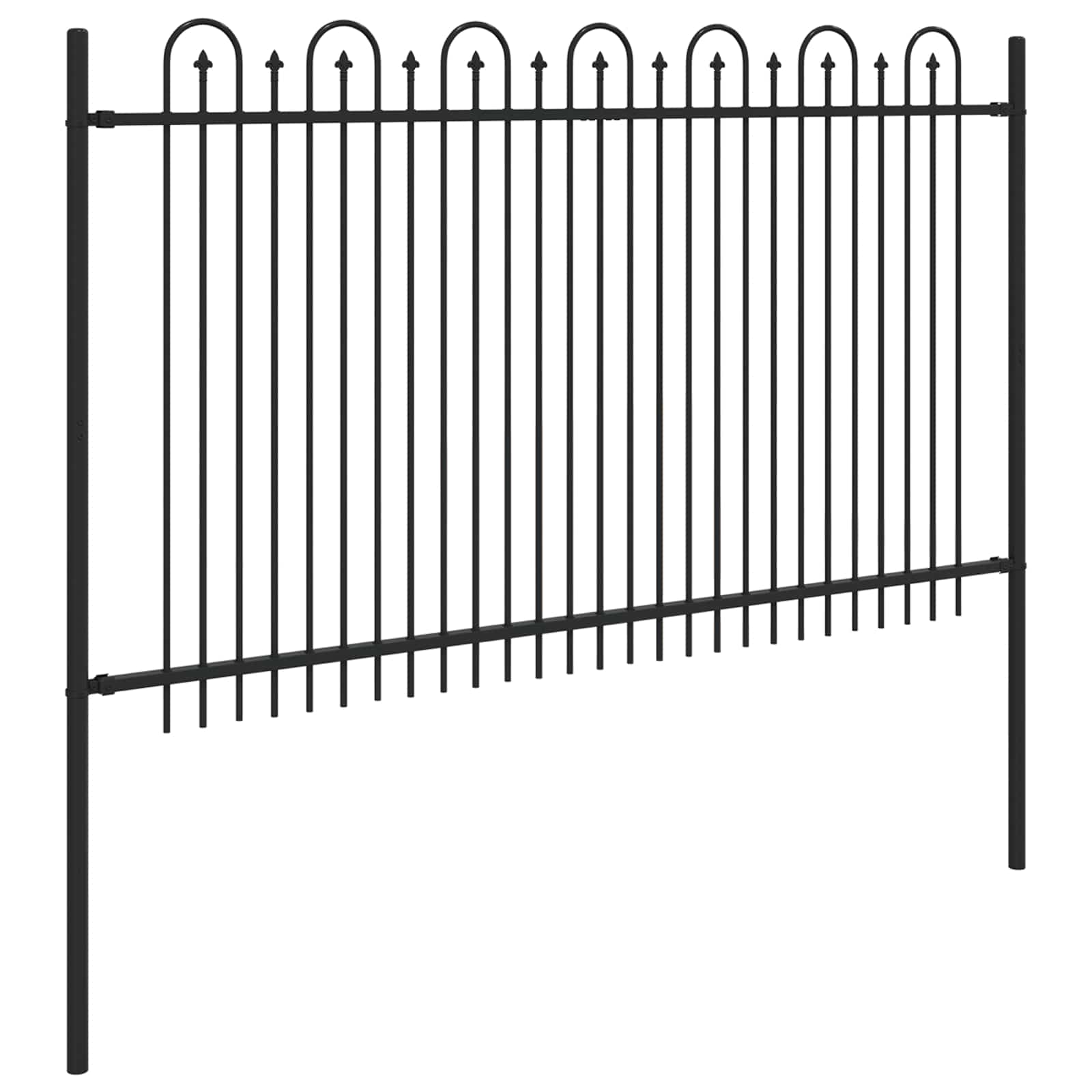 vidaXL Ogrodzenie Łukowe ze Szpikulcem DRONTEN Czarny