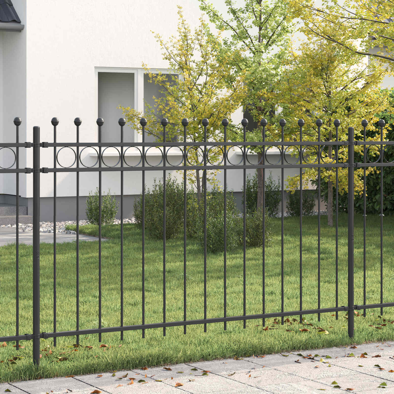 vidaXL Ogrodzenie Ring TILBURG Czarny
