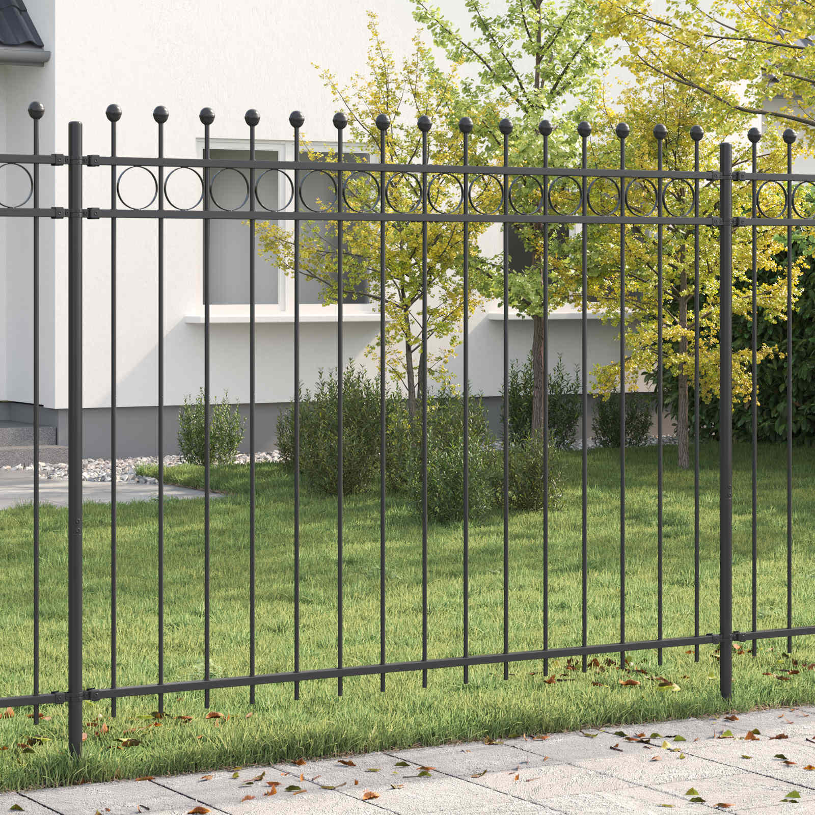 vidaXL Ogrodzenie Ring TILBURG Czarny