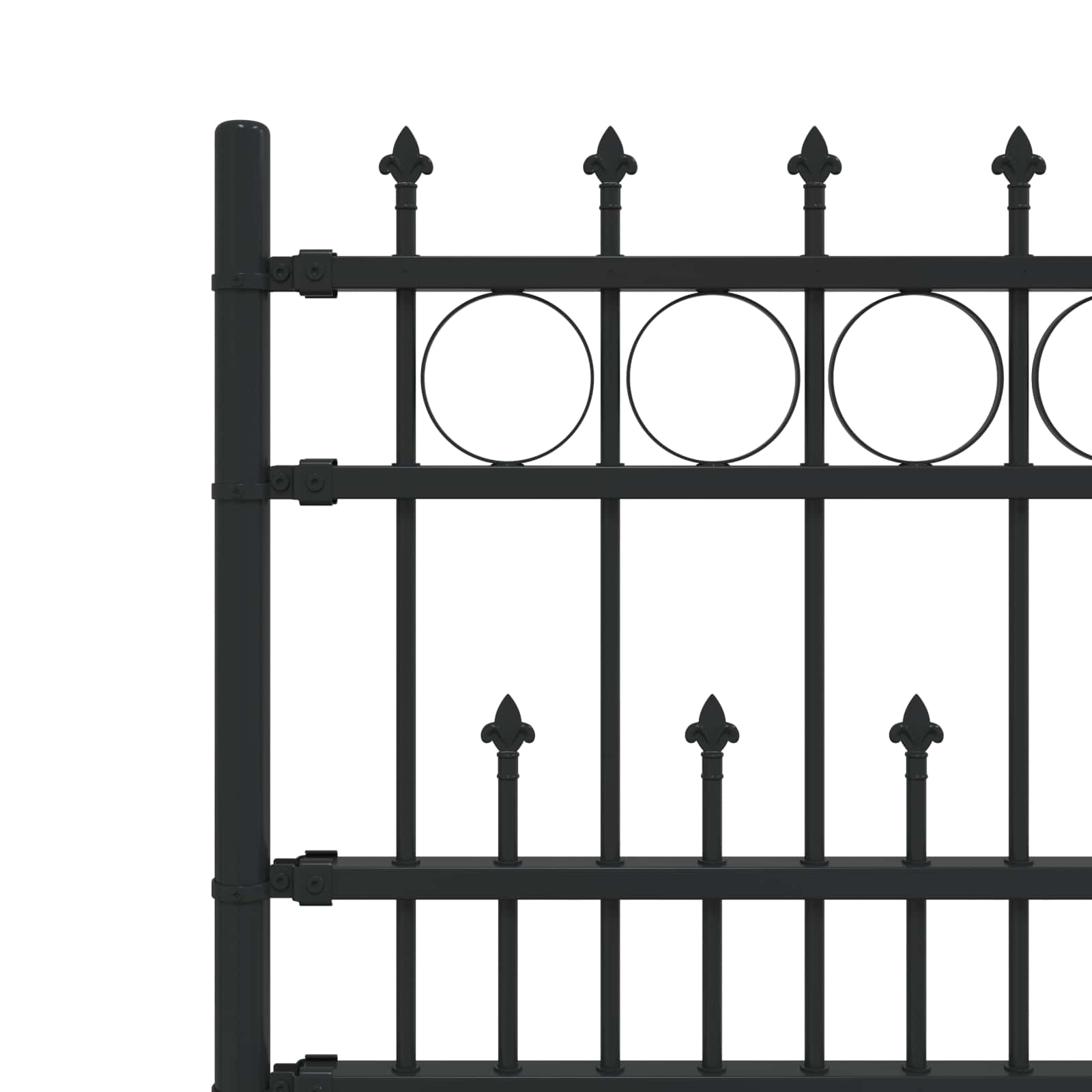 vidaXL Ogrodzenie z pierścieniem Spike HORST Czarny