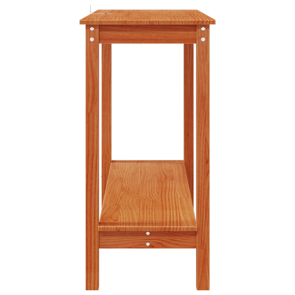 vidaXL Konsola Woskowy Brąz 110 x 40 x 80 cm Lite drewno sosnowe