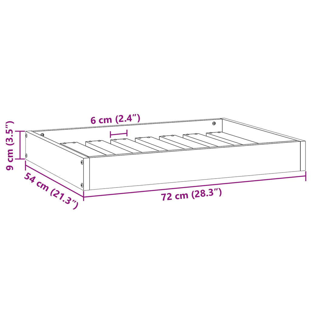 vidaXL Legowisko dla psa Woskowy Brąz 72 x 54 x 9 cm