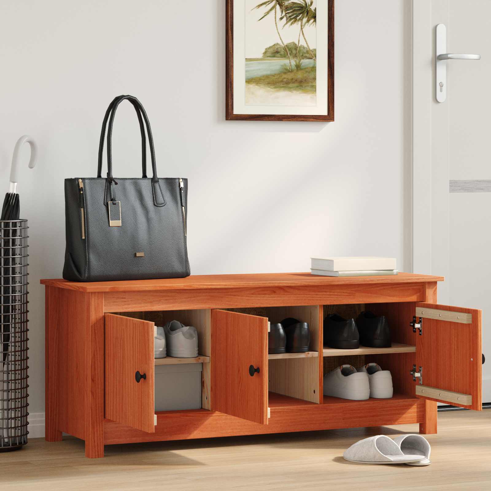vidaXL Szafka na buty Woskowy Brąz 110 x 38 x 45,5 cm