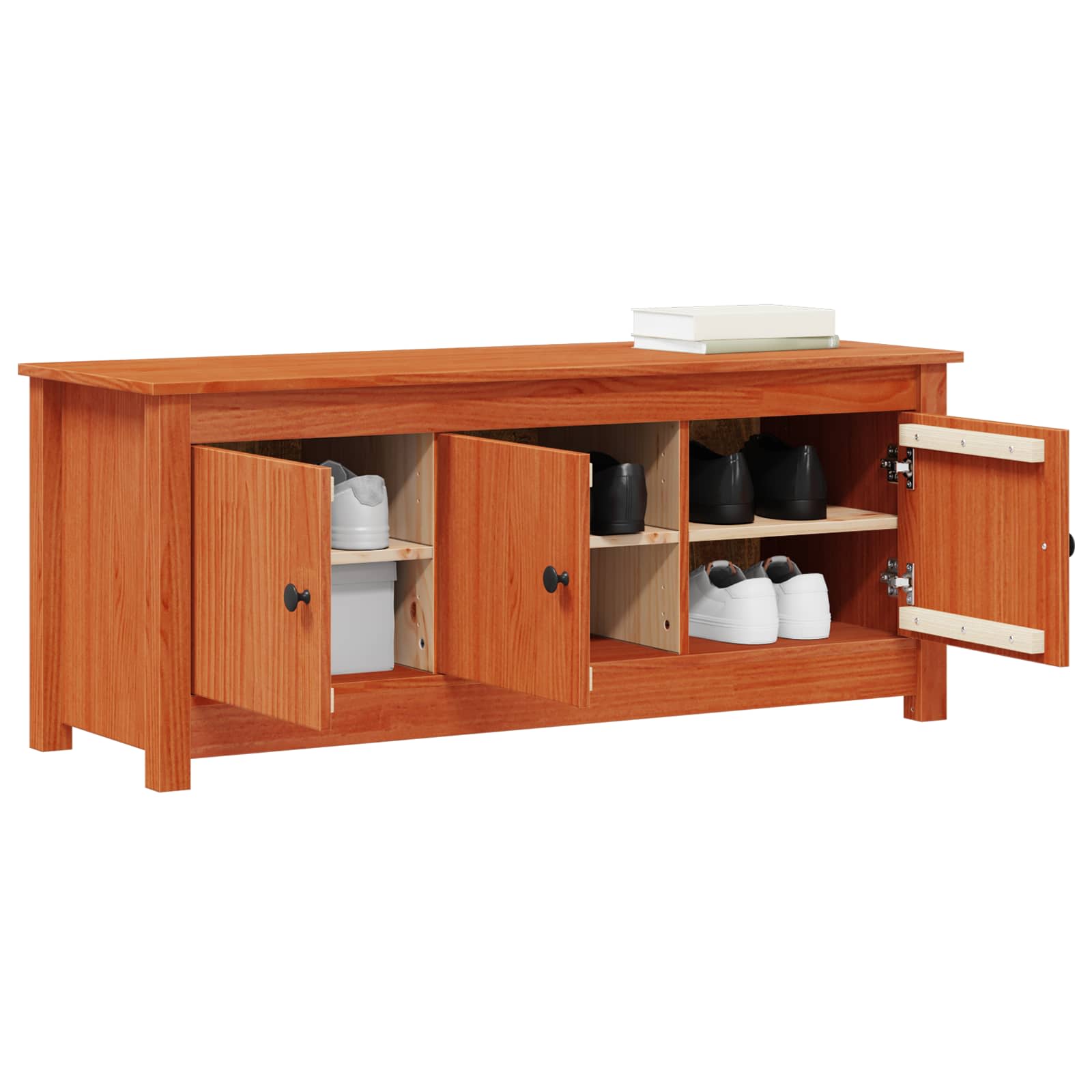 vidaXL Szafka na buty Woskowy Brąz 110 x 38 x 45,5 cm