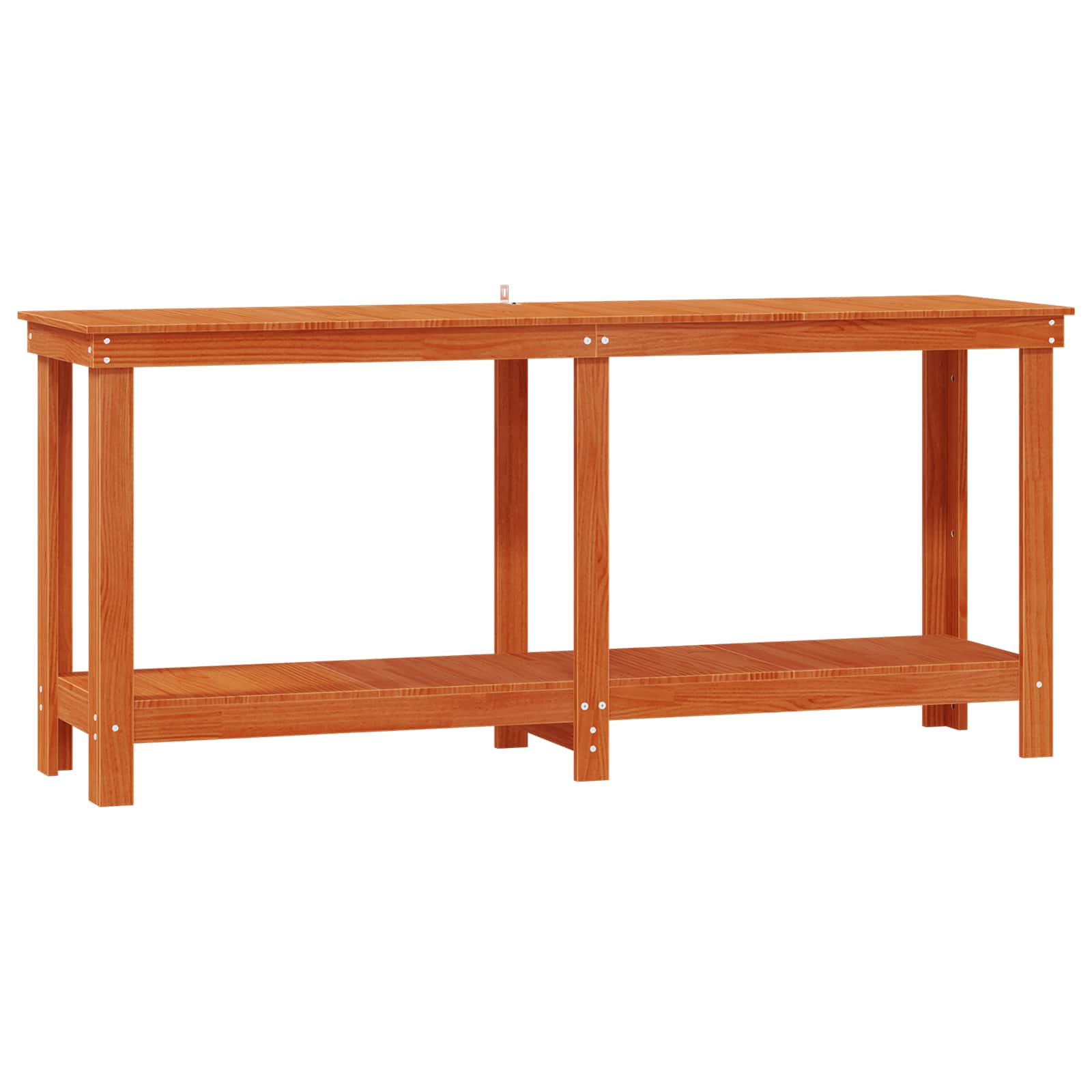 vidaXL Stół warsztatowy z półką Woskowy Brąz 180 x 50 x 80 cm