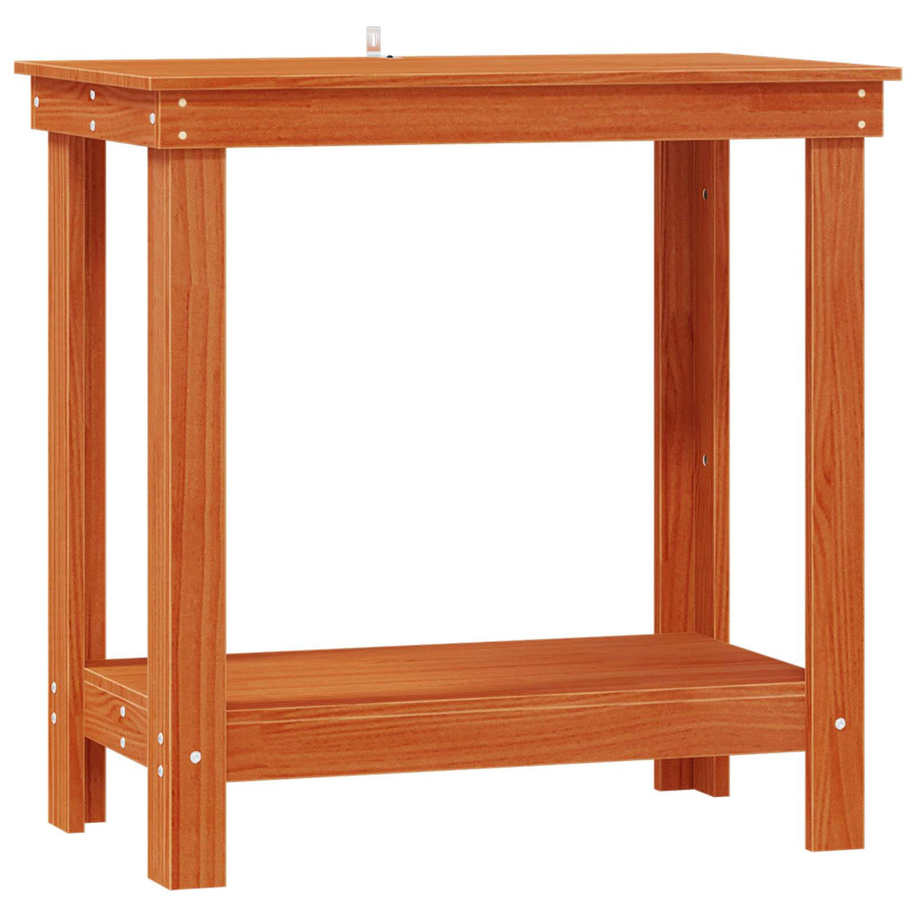 vidaXL Stół warsztatowy z półką Woskowy Brąz 80 x 50 x 80 cm