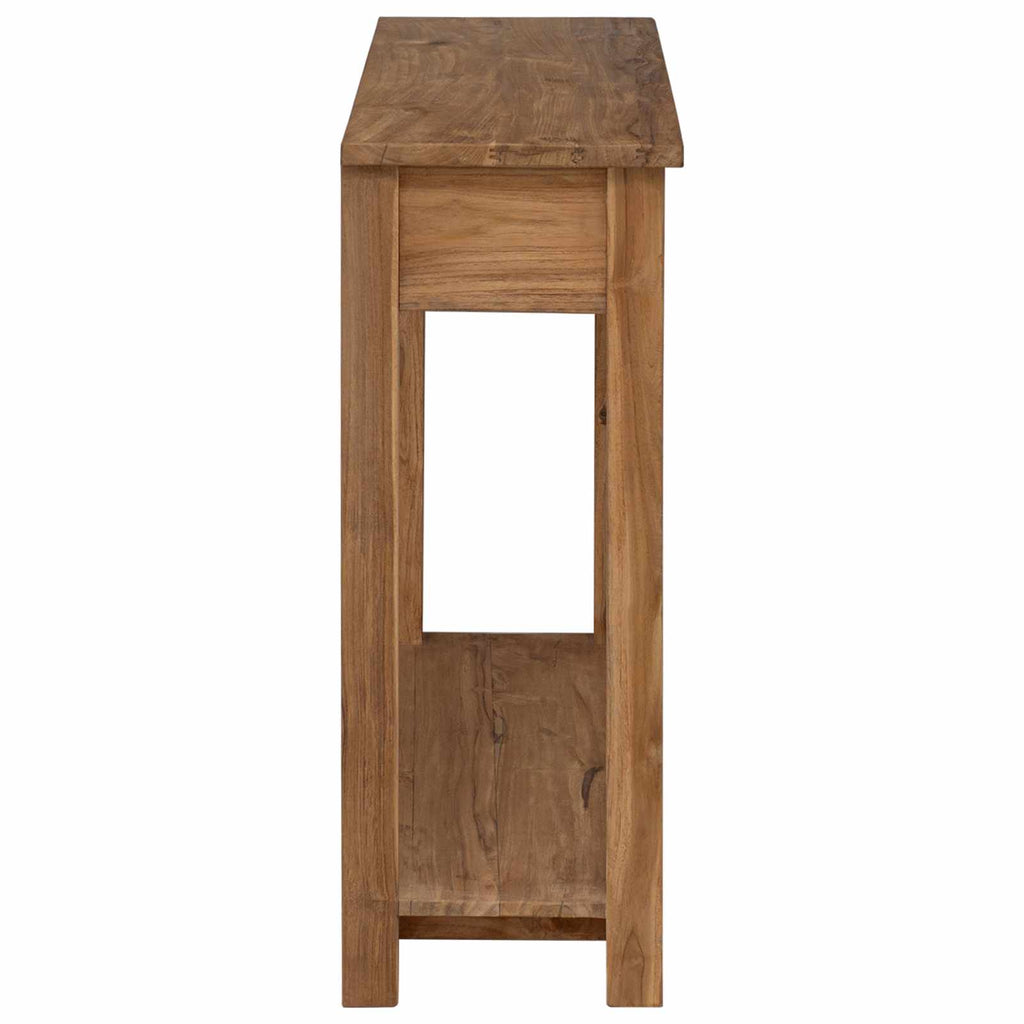 vidaXL Konsola naturalny 90 x 30 x 80 cm Lite drewno teakowe