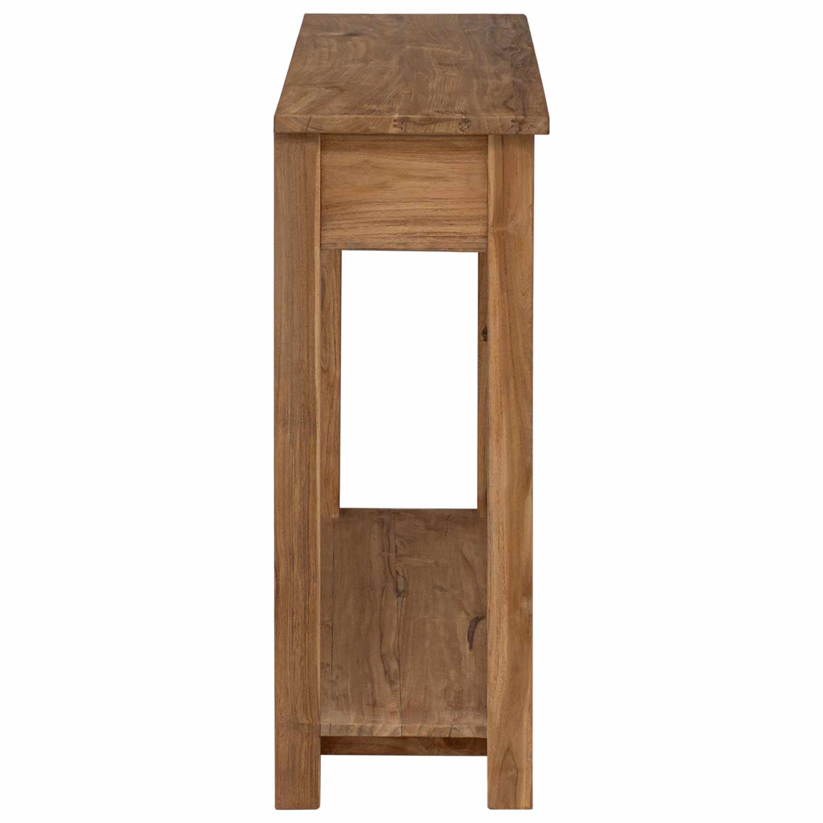 vidaXL Konsola naturalny 90 x 30 x 80 cm Lite drewno teakowe