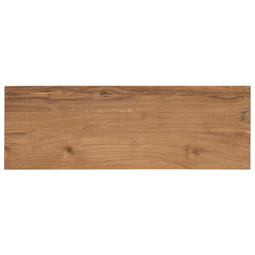 vidaXL Konsola naturalny 90 x 30 x 80 cm Lite drewno teakowe