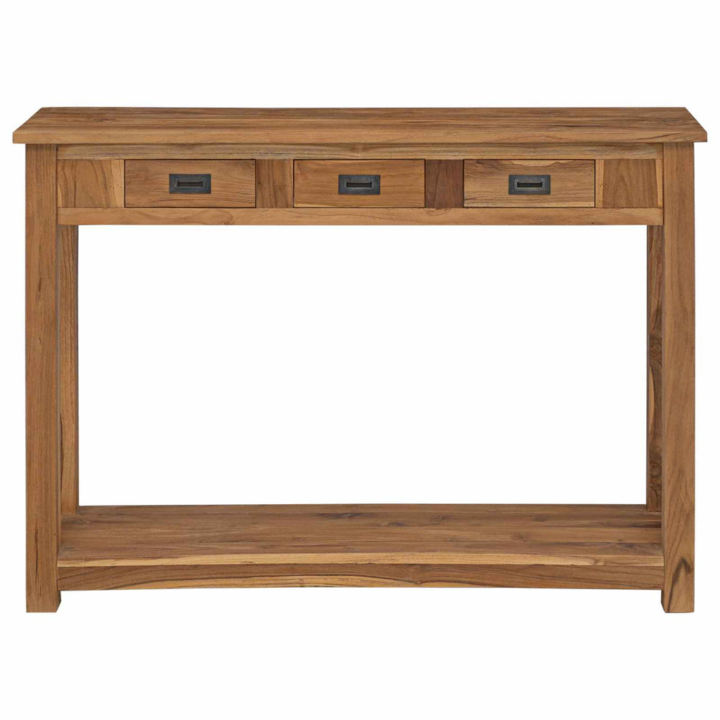 vidaXL Konsola naturalny 110 x 30 x 80 cm Lite drewno teakowe